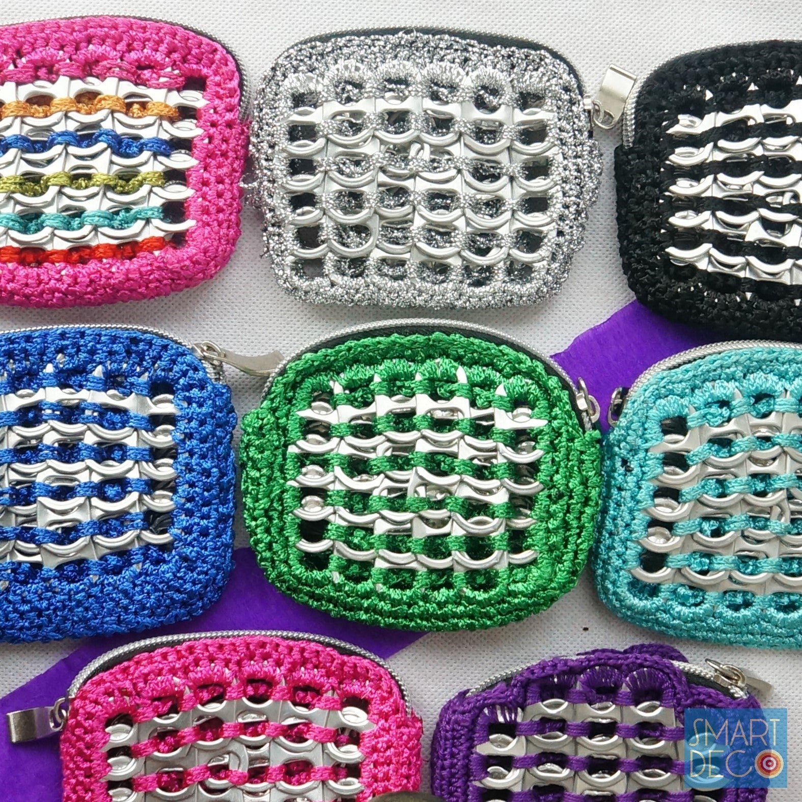 Soda Pop Purse Crocheted Silver Ring-Pulls