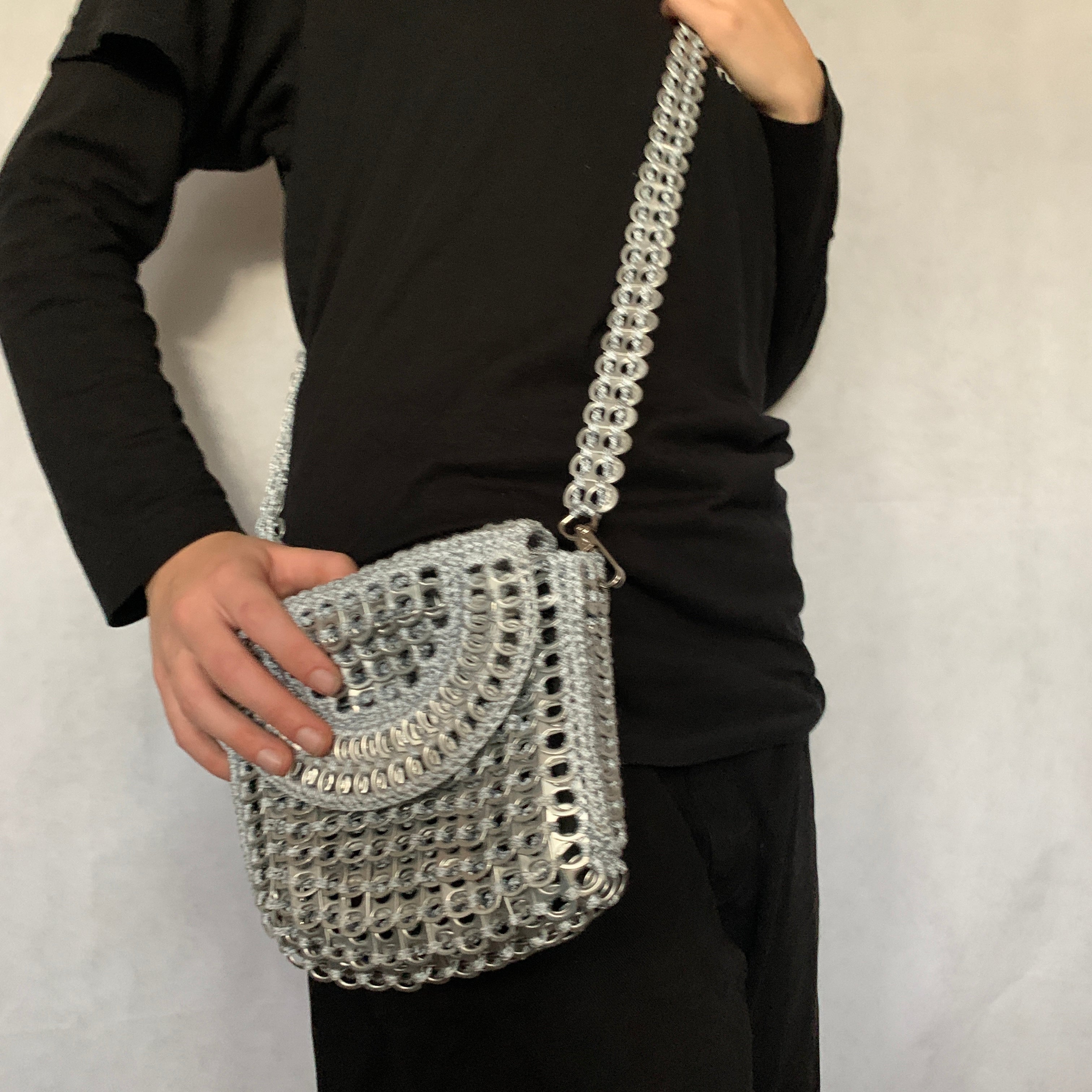 Metal Mickey Bag by Soda Pop - Handmade with Crocheted Ring-Pulls