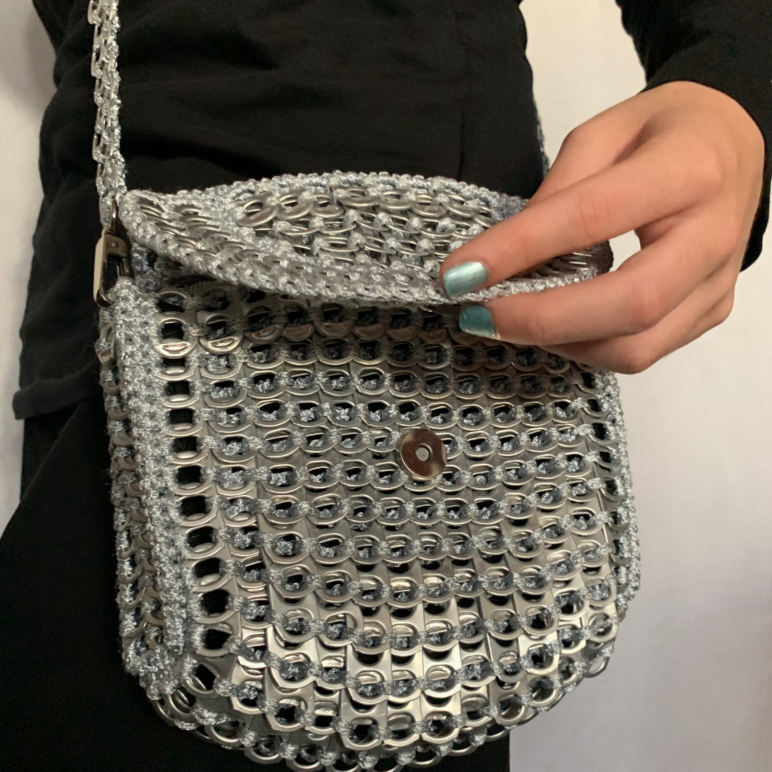 Metal Mickey Bag by Soda Pop - Handmade with Crocheted Ring-Pulls