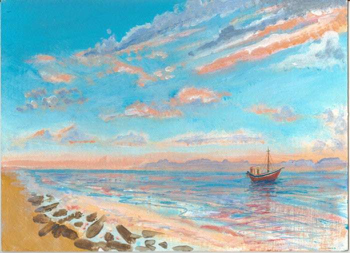 Print - Beside the Seaside - Seascape One Smart Deco Homeware Lighting and Art by Jacqueline hammond