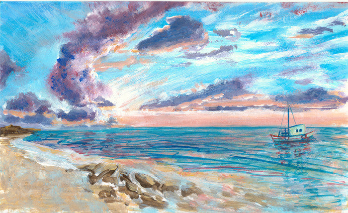 Print - Beside the Seaside - Seascape - Seascape Three Smart Deco Homeware Lighting and Art by Jacqueline hammond