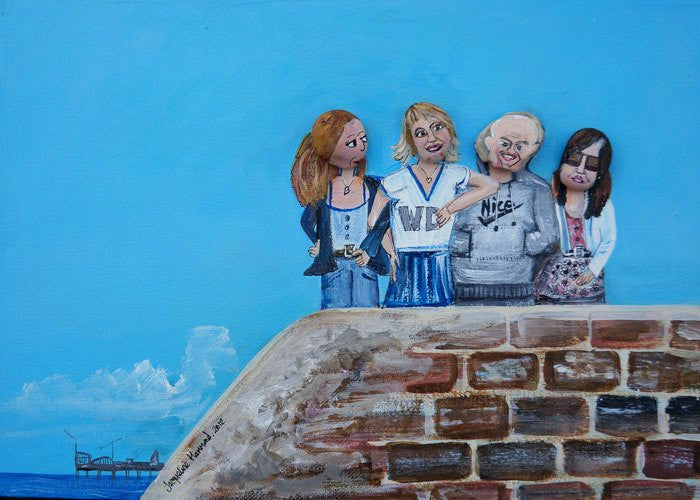 Pebble Head Portrait Commission - Sister Zoe and family Smart Deco Homeware Lighting and Art by Jacqueline hammond