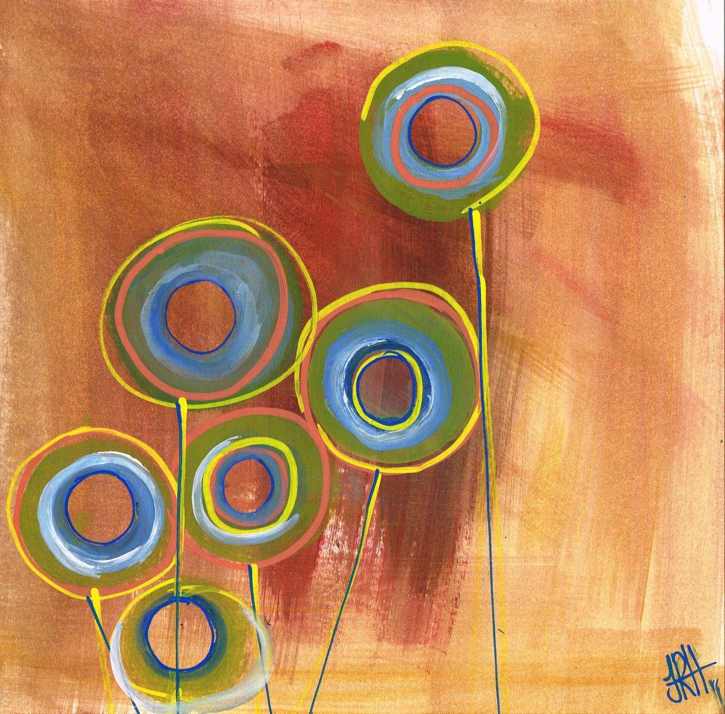 Original Painting - Zeros and Ones - Hoops Smart Deco Homeware Lighting and Art by Jacqueline hammond