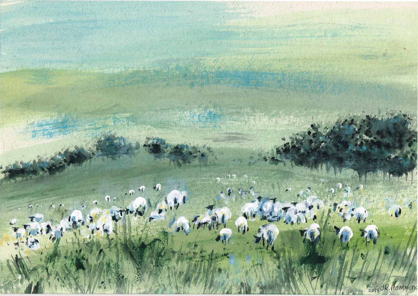 At Night I Dream of Acrylic Sheep Painting - Two (sold) Smart Deco Homeware Lighting and Art by Jacqueline hammond