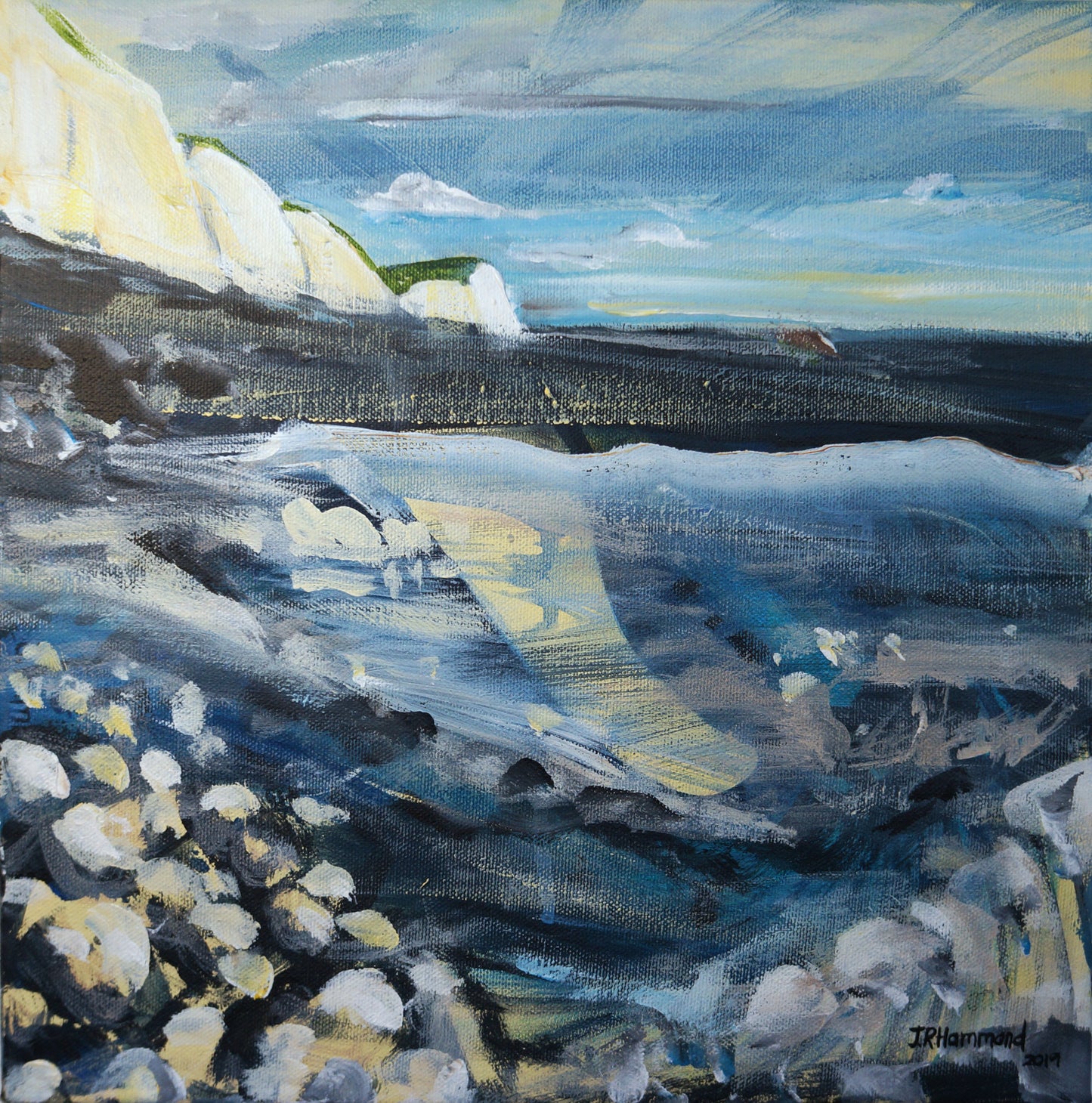 Rocks and Reflections Under Cliffs Smart Deco Homeware Lighting and Art by Jacqueline hammond