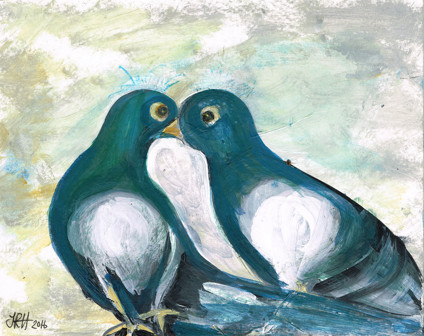 Love Pigeons Painting - Fanciers Smart Deco Homeware Lighting and Art by Jacqueline hammond