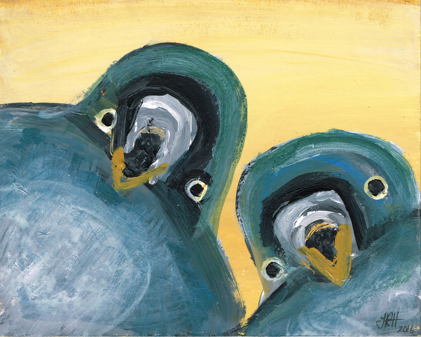 Love Pigeons Painting - Selfie Smart Deco Homeware Lighting and Art by Jacqueline hammond