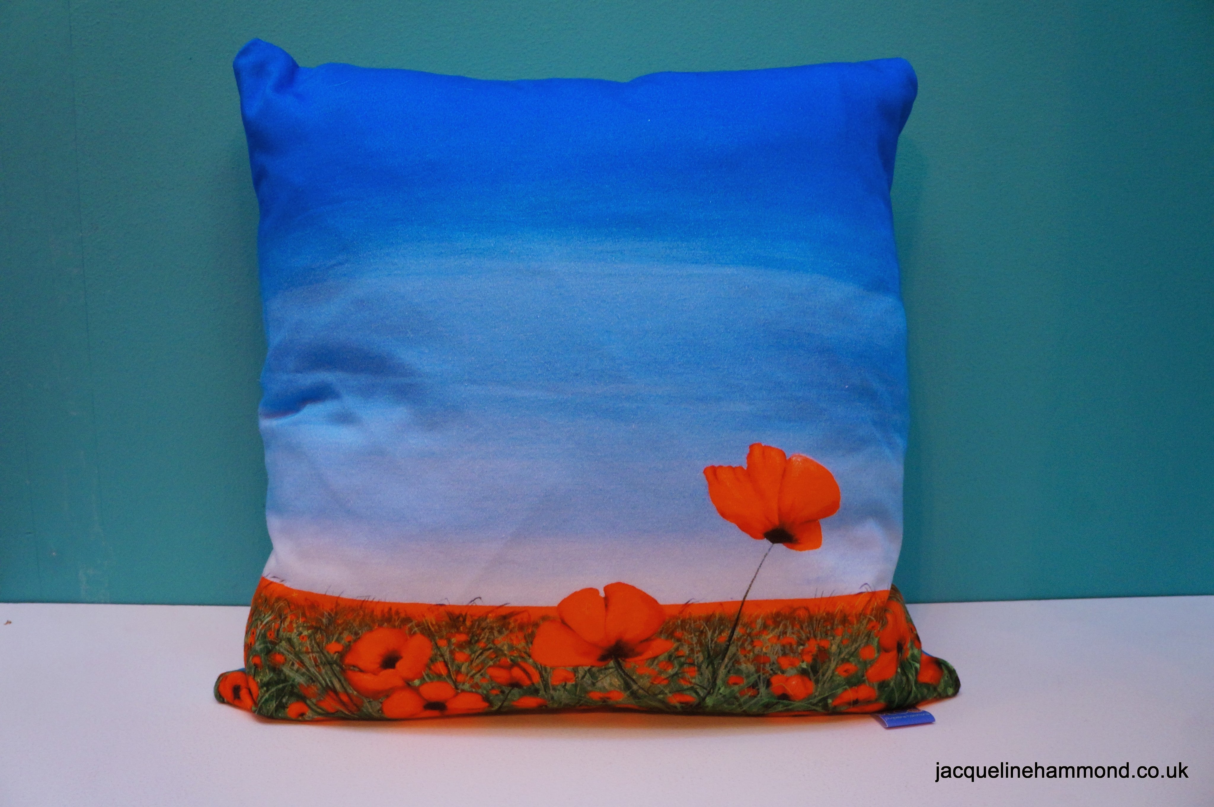 Luxury Cushion Cover - Breakthrough Poppy Print  Smart Deco Homeware Lighting and Art by Jacqueline hammond