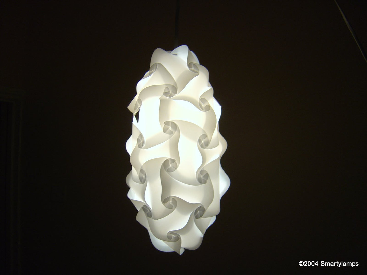 Modern white swirled ceiling pendant lampshade with intricate pattern design by Smartylamps