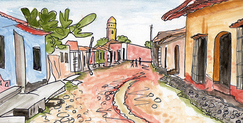 Trinidad, Cuba (Sketch) Smart Deco Homeware Lighting and Art by Jacqueline hammond