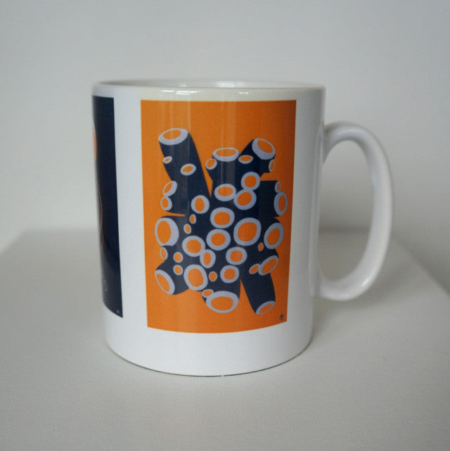 Ceramic Mug - Orange Jellyfish  Smart Deco Homeware Lighting and Art by Jacqueline hammond
