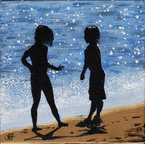 Original Painting - Baby Square - Fin and Neve (SOLD) Smart Deco Homeware Lighting and Art by Jacqueline hammond