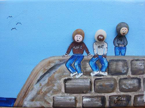 The Pebble Heads - Hoodies - Safe, Hot, Me (SOLD) Smart Deco Homeware Lighting and Art by Jacqueline hammond