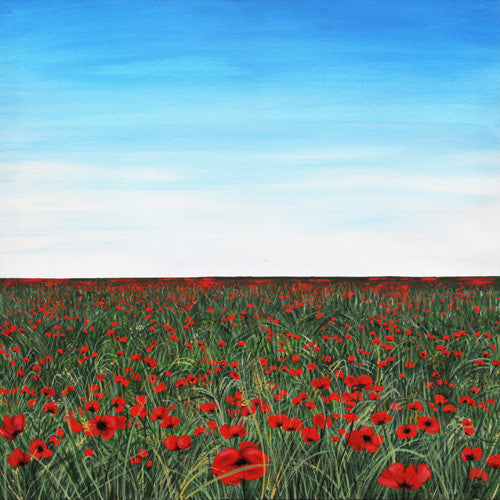 Poppies In Green Grass painting (SOLD) Smart Deco Homeware Lighting and Art by Jacqueline hammond