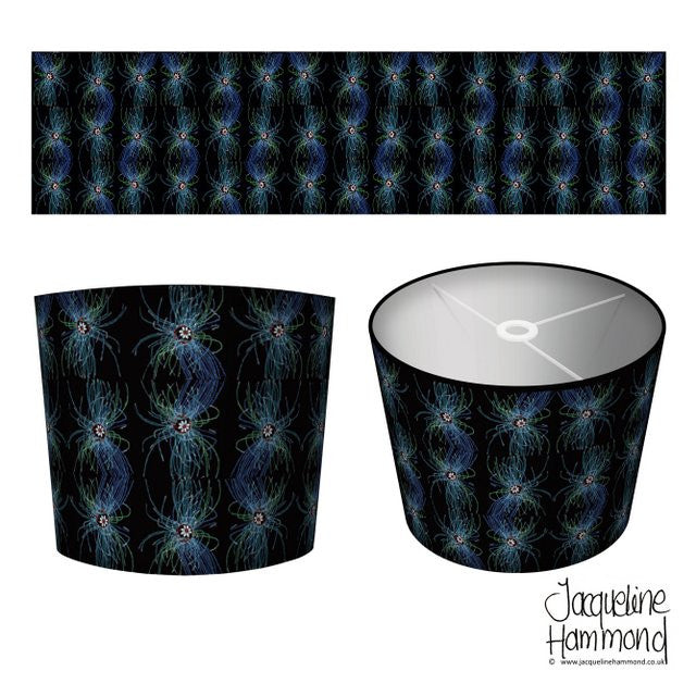 Lamp Shade - Ultraviolet Jellyfish Smart Deco Homeware Lighting and Art by Jacqueline hammond