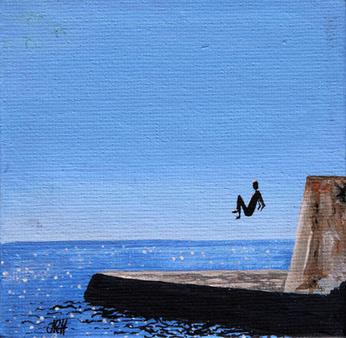 Original Groyne Painting - Baby Square 4 - Jump (SOLD) Smart Deco Homeware Lighting and Art by Jacqueline hammond