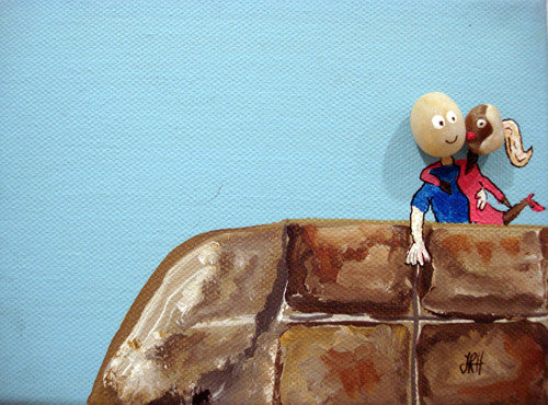 The Pebble Heads - Kissy Kissy (SOLD) Smart Deco Homeware Lighting and Art by Jacqueline hammond
