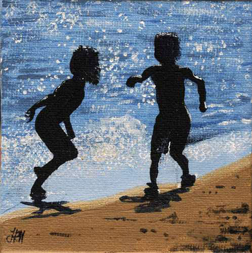 Original Painting - Baby Square - Neve and Fin (SOLD) Smart Deco Homeware Lighting and Art by Jacqueline hammond