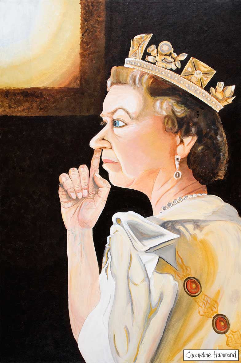 Tea Towel - The Queen by Jacqueline Hammond Smart Deco Homeware Lighting and Art by Jacqueline hammond