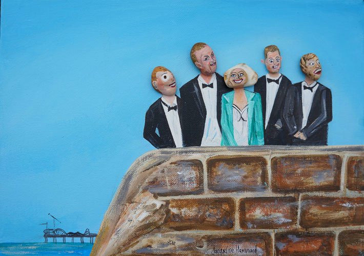 Pebble Head Portrait Commission - Sister Jackie and Family Smart Deco Homeware Lighting and Art by Jacqueline hammond