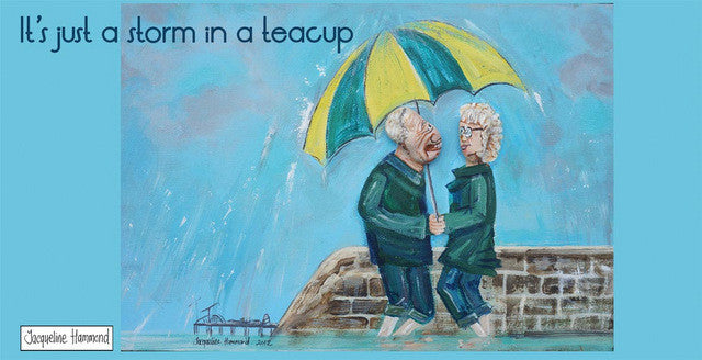 Pebble Heads - Ceramic Mug - It's Just a Storm in a Teacup Dear Smart Deco Homeware Lighting and Art by Jacqueline hammond