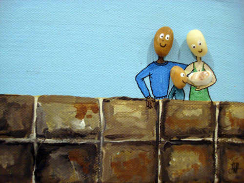 The Pebble Heads - New Baby (SOLD) Smart Deco Homeware Lighting and Art by Jacqueline hammond