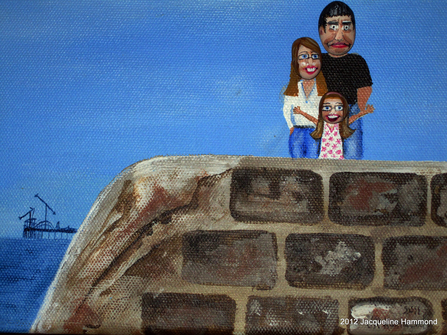 Pebble Head Portrait Commission - The Casbolt Family Smart Deco Homeware Lighting and Art by Jacqueline hammond