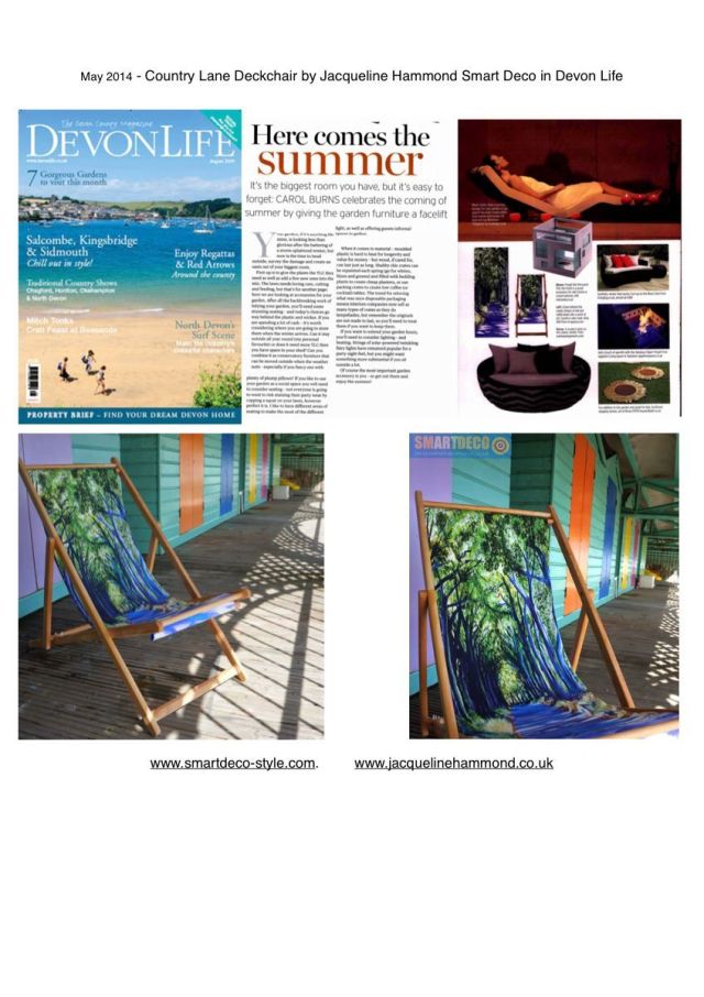 Devon Life Magazine features Country Lane Deckchair - May 2014
