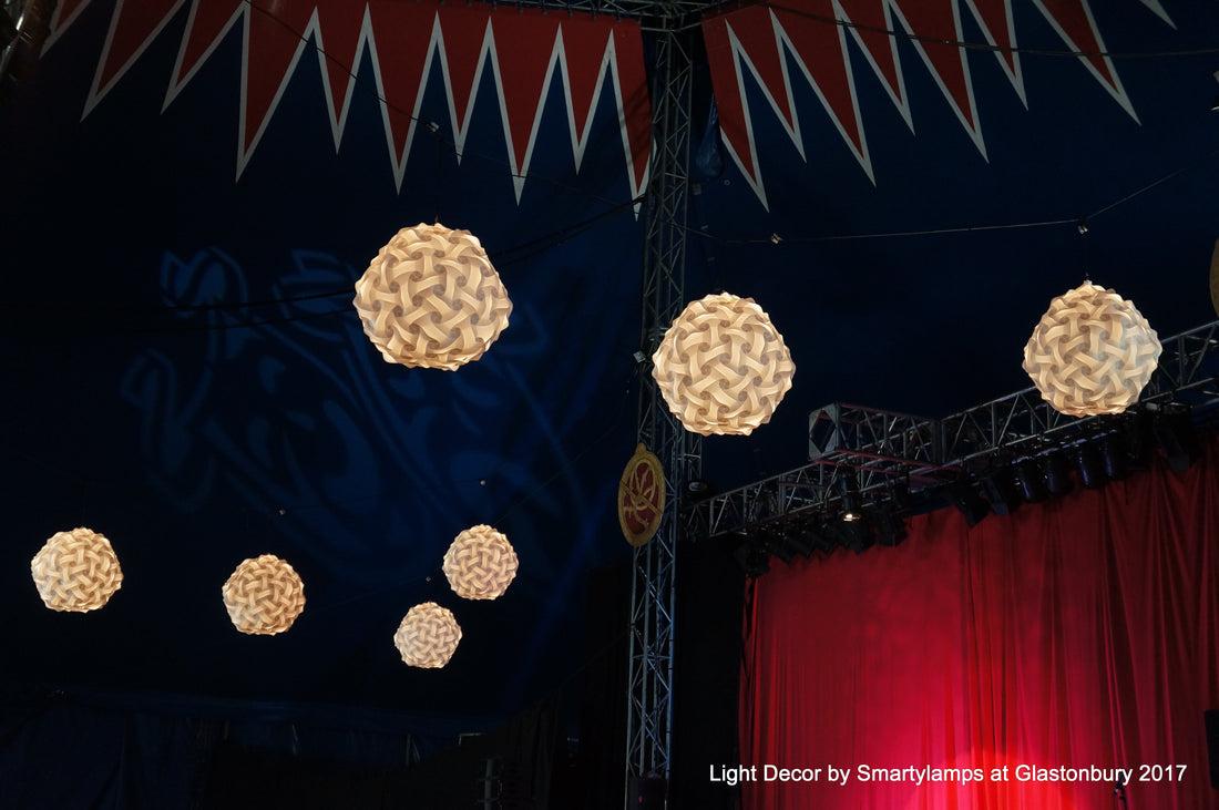 Glastonbury Festival 2017 - Smartylamps light sculptures in the Theatre and Circus Stage Fields