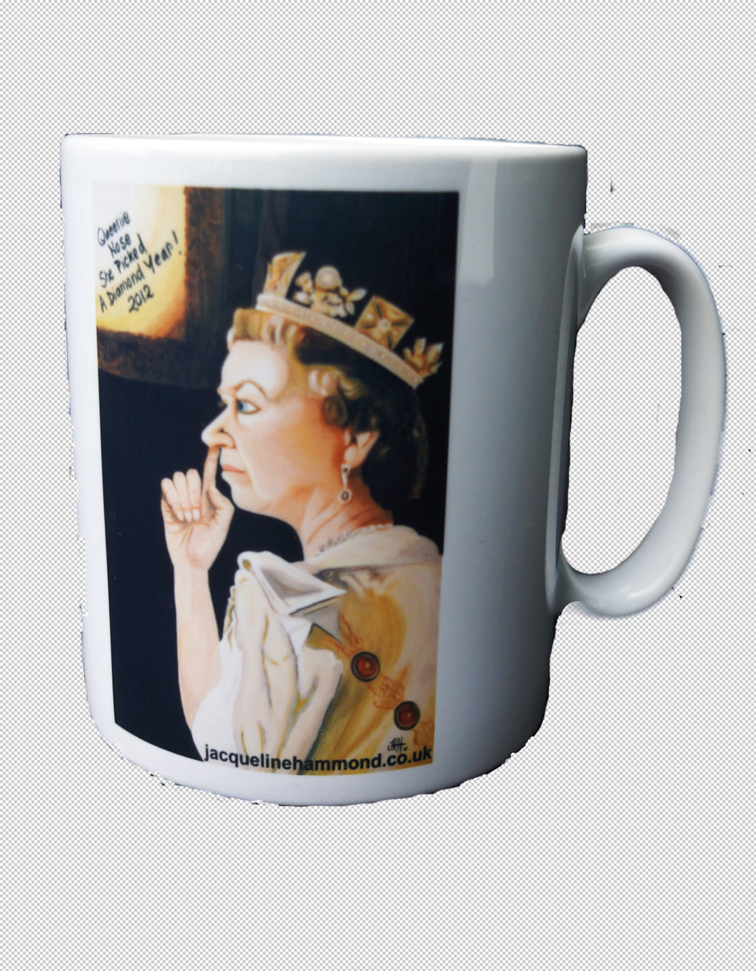 Queens Jubilee Mug by British artist Jacqueline Hammond as discussed on BBC Radio Sussex