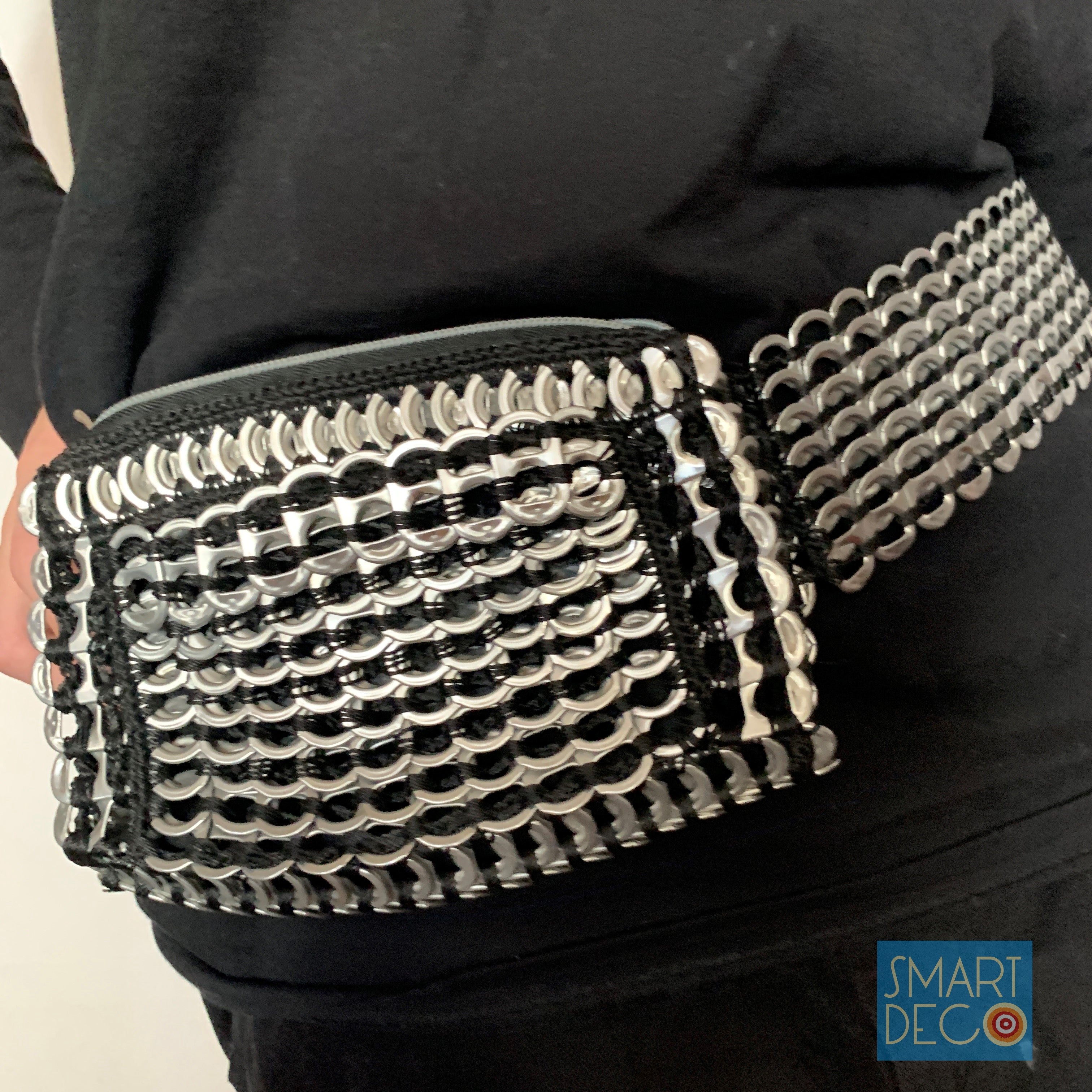 Soda Pop Metallic Silver Ring-Pulls Bum Bag