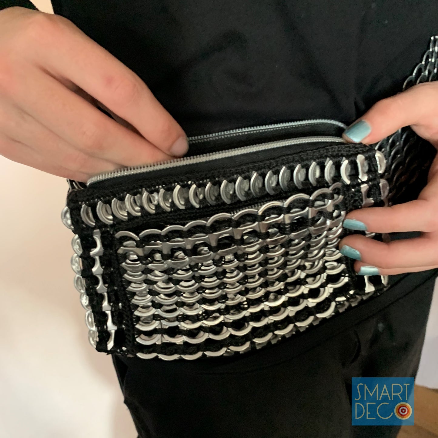 Soda Pop Metallic Silver Ring-Pulls Bum Bag