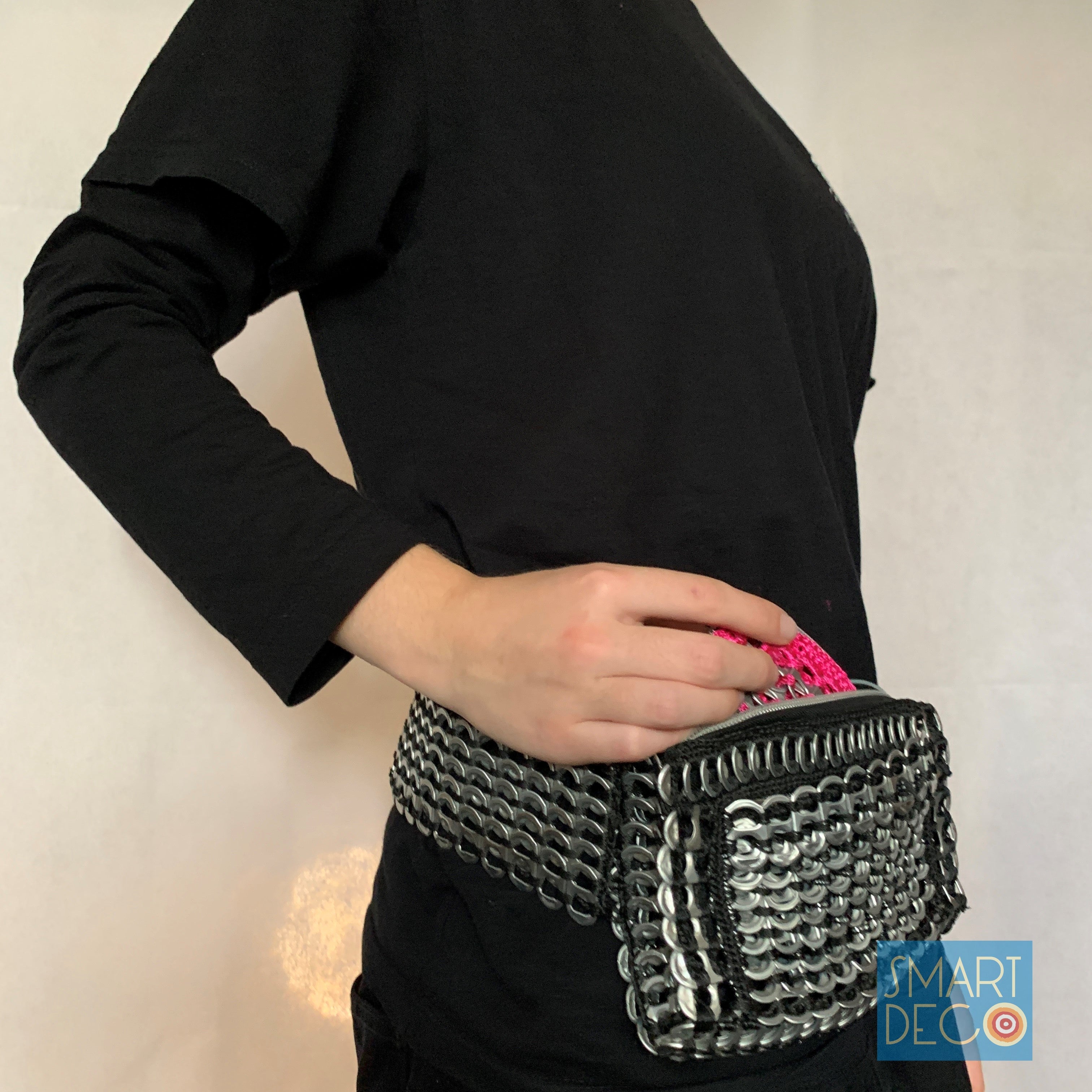 Soda Pop Metallic Silver Ring-Pulls Bum Bag