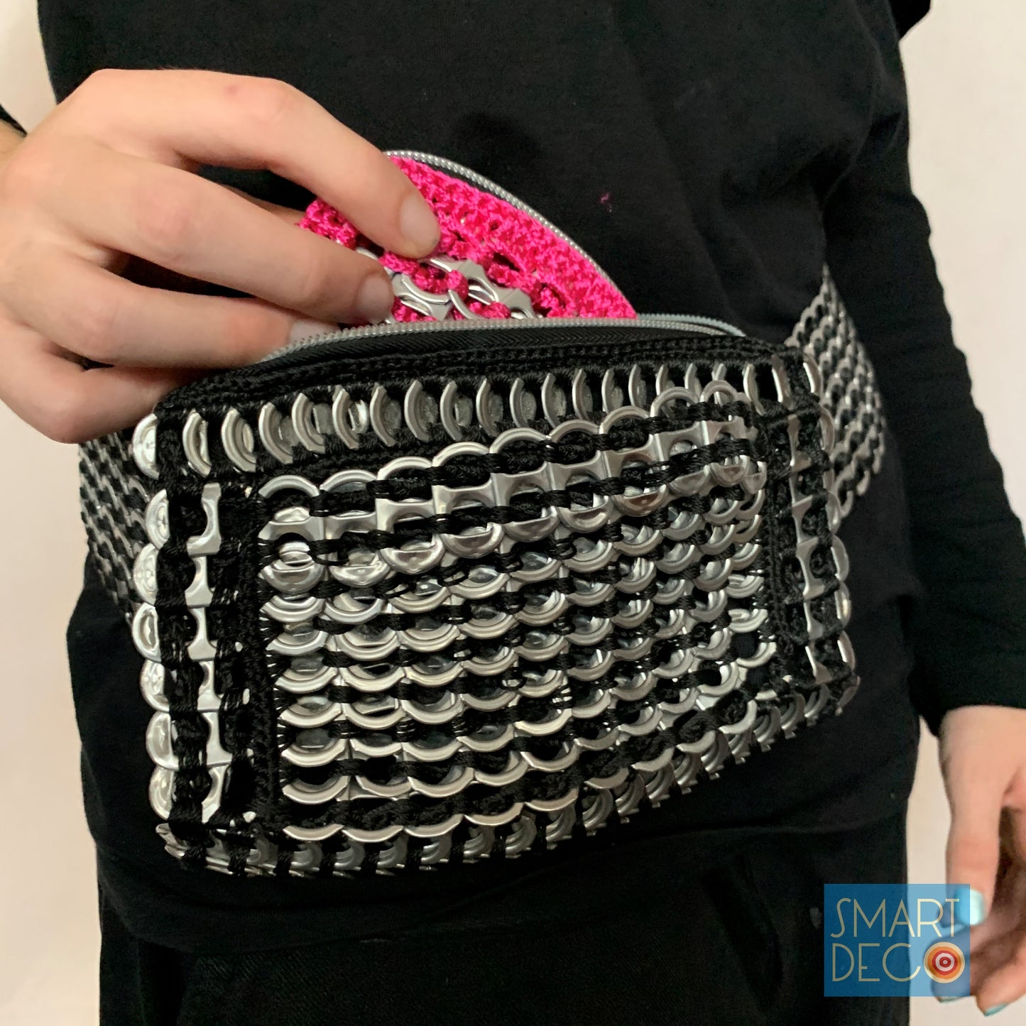 Soda Pop Metallic Silver Ring-Pulls Bum Bag