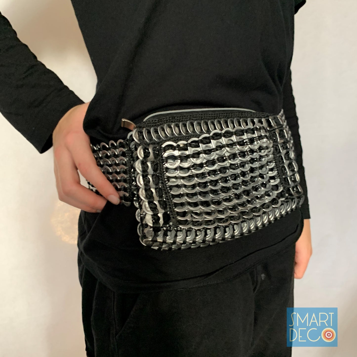 Soda Pop Metallic Silver Ring-Pulls Bum Bag
