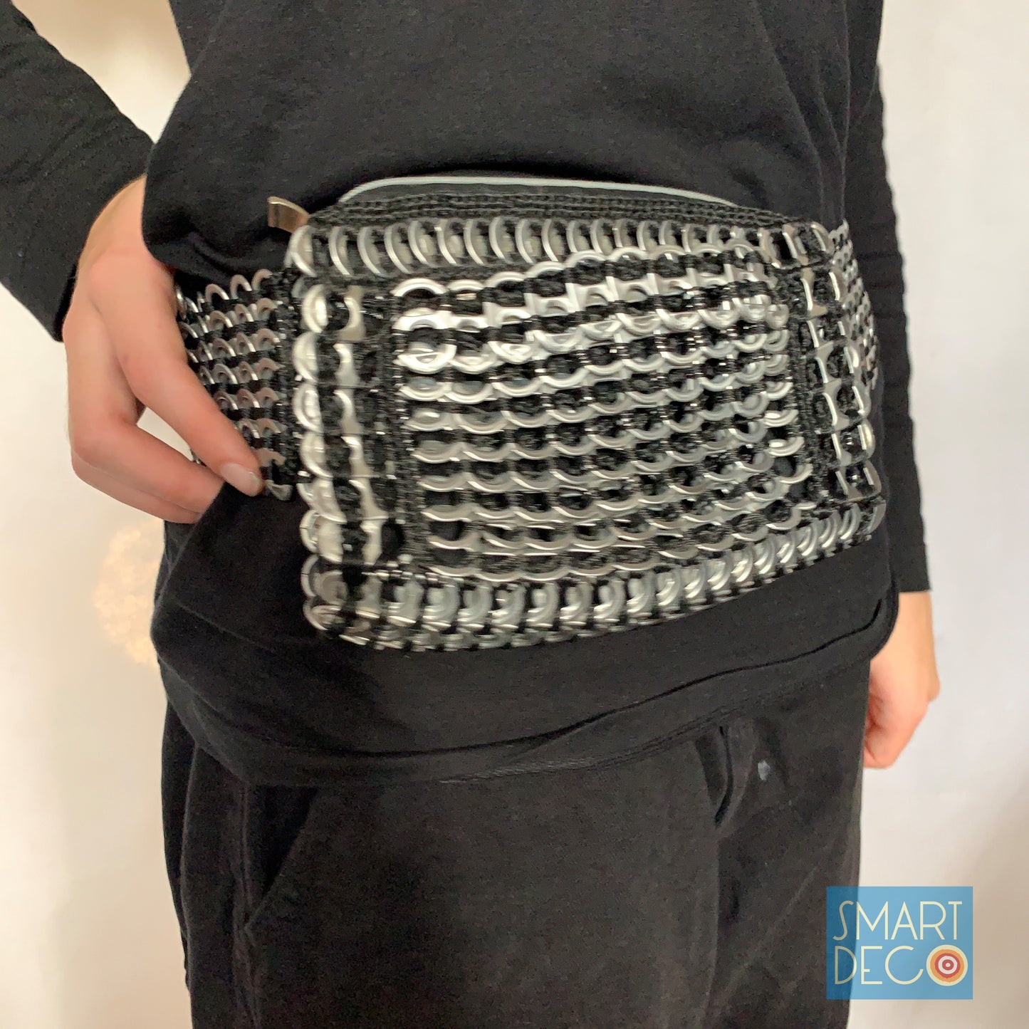 Soda Pop Metallic Silver Ring-Pulls Bum Bag