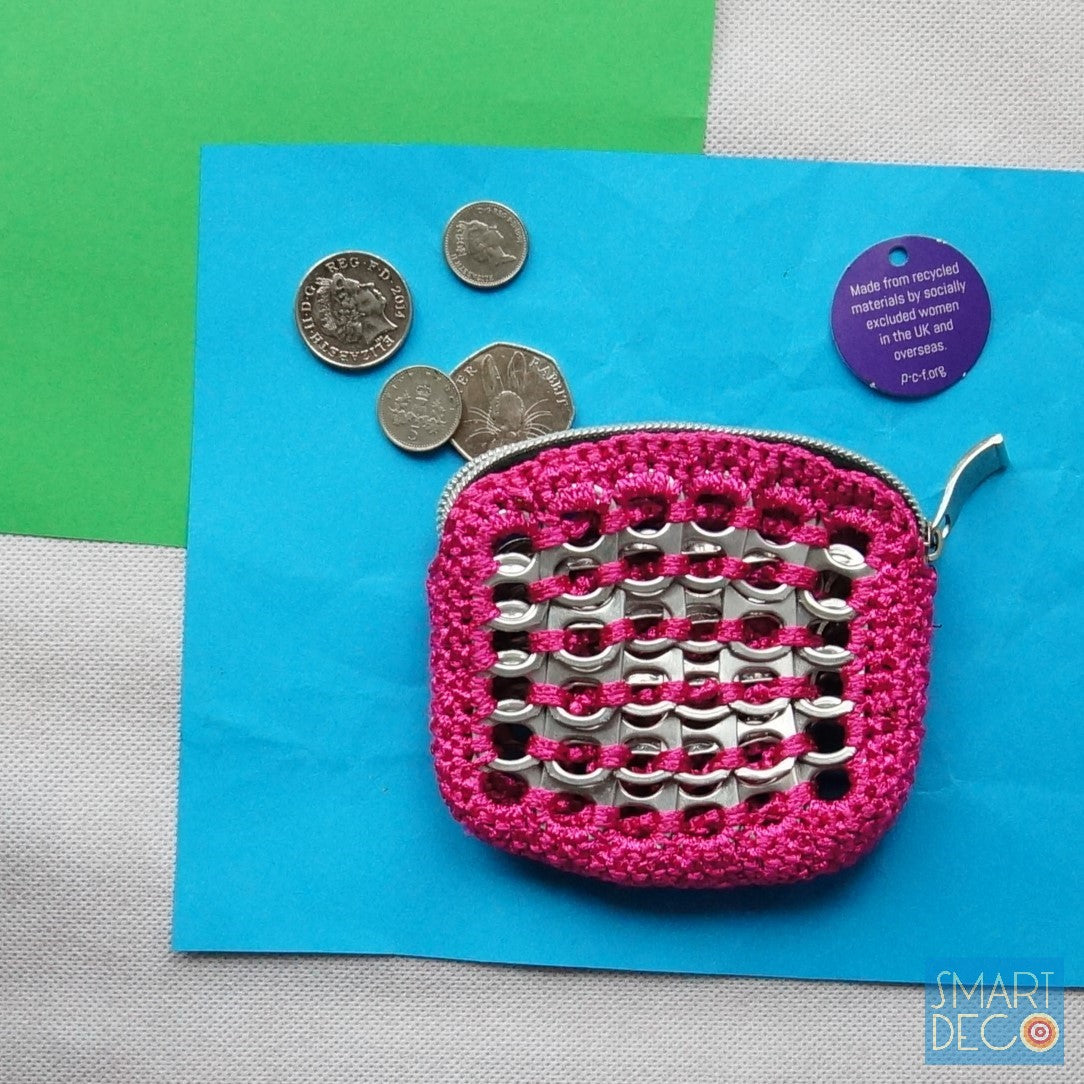 Soda Pop Purse Crocheted Silver Ring-Pulls