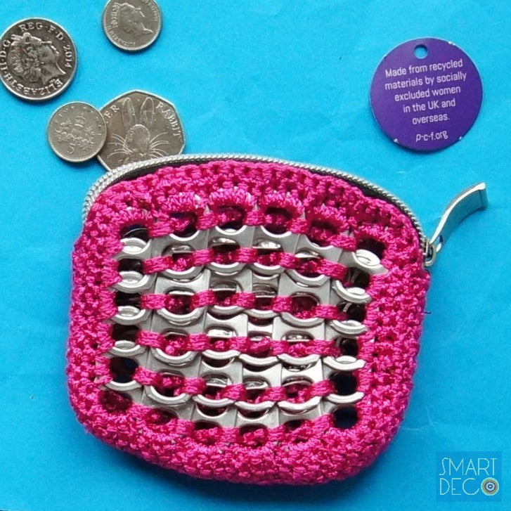 Soda Pop Purse Crocheted Silver Ring-Pulls