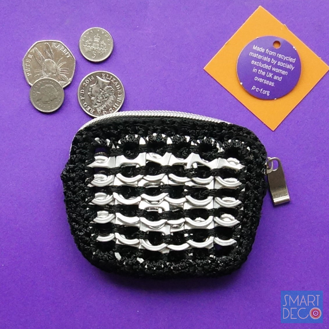 Soda Pop Purse Crocheted Silver Ring-Pulls