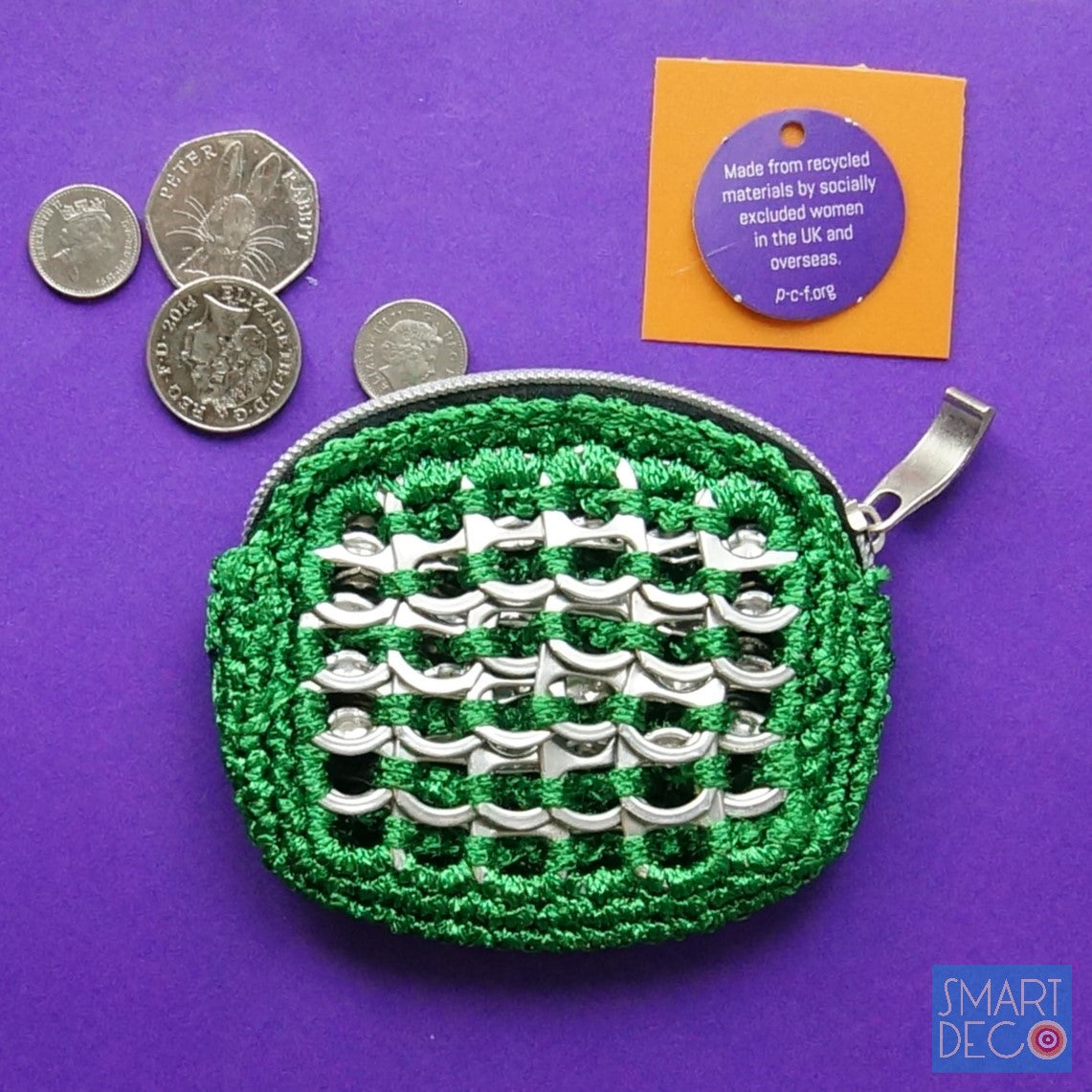 Soda Pop Purse Crocheted Silver Ring-Pulls