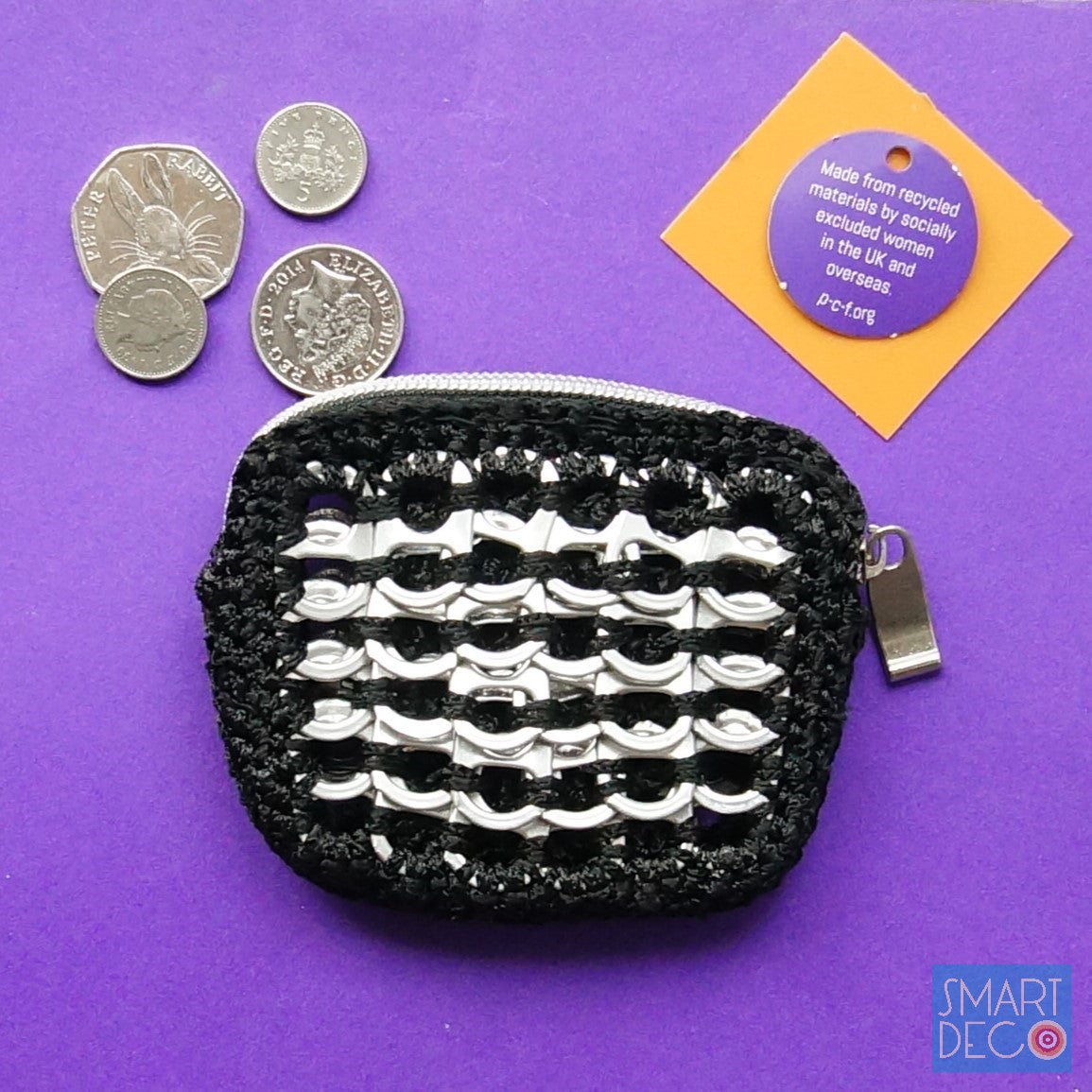 Soda Pop Purse Crocheted Silver Ring-Pulls