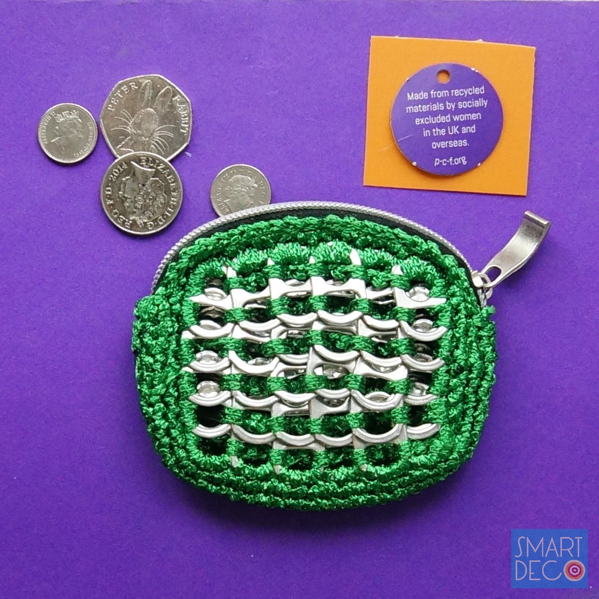 Soda Pop Purse Crocheted Silver Ring-Pulls
