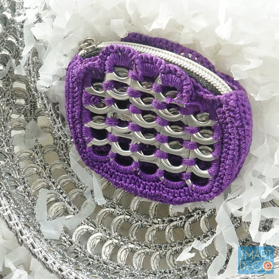 Soda Pop Purse Crocheted Silver Ring-Pulls