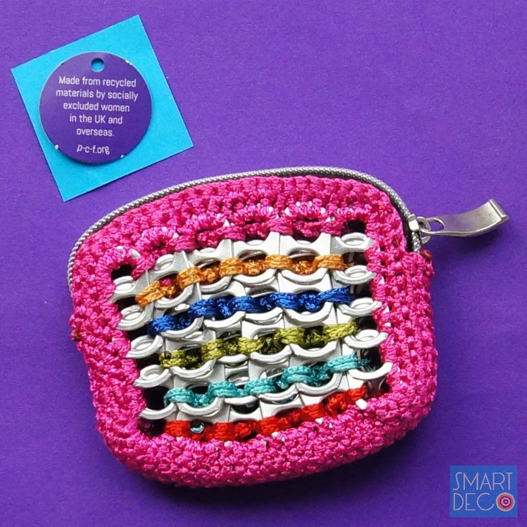 Soda Pop Purse Crocheted Silver Ring-Pulls