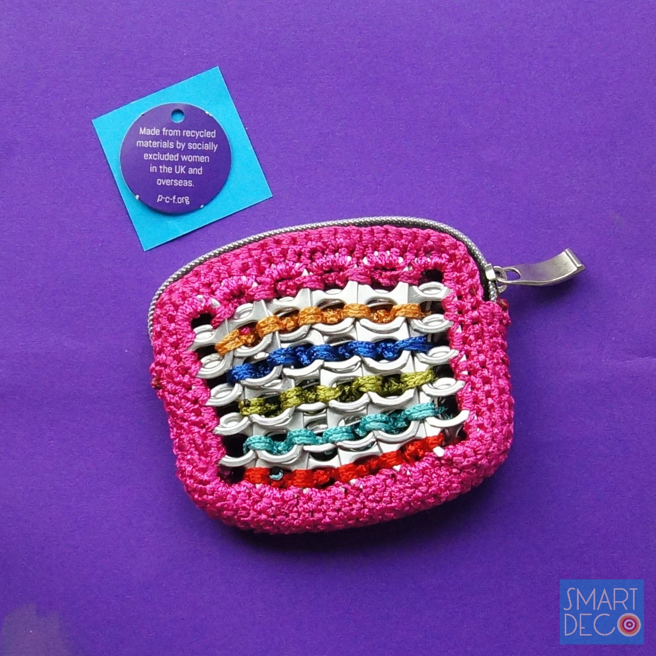 Soda Pop Purse Crocheted Silver Ring-Pulls