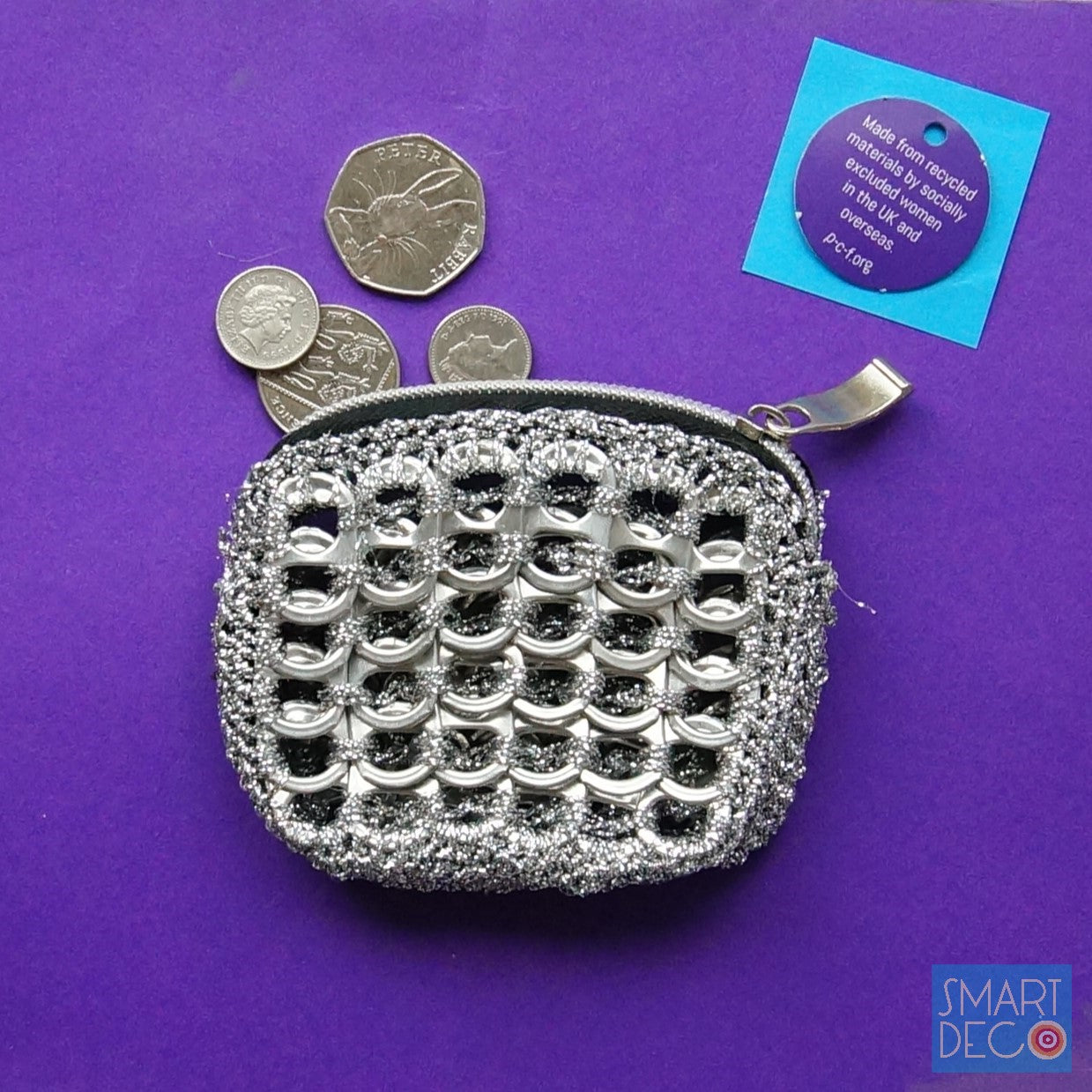 Soda Pop Purse Crocheted Silver Ring-Pulls