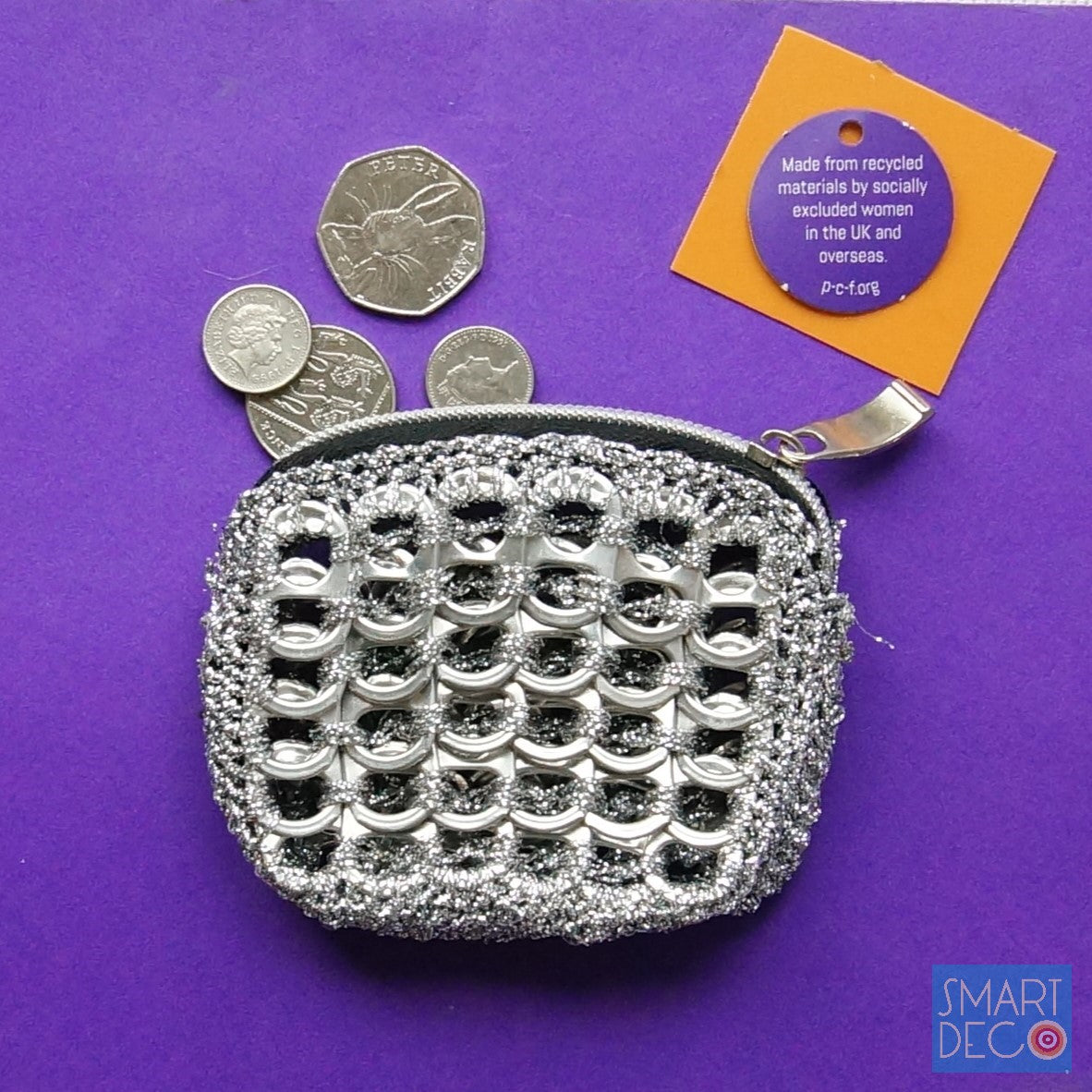 Soda Pop Purse Crocheted Silver Ring-Pulls