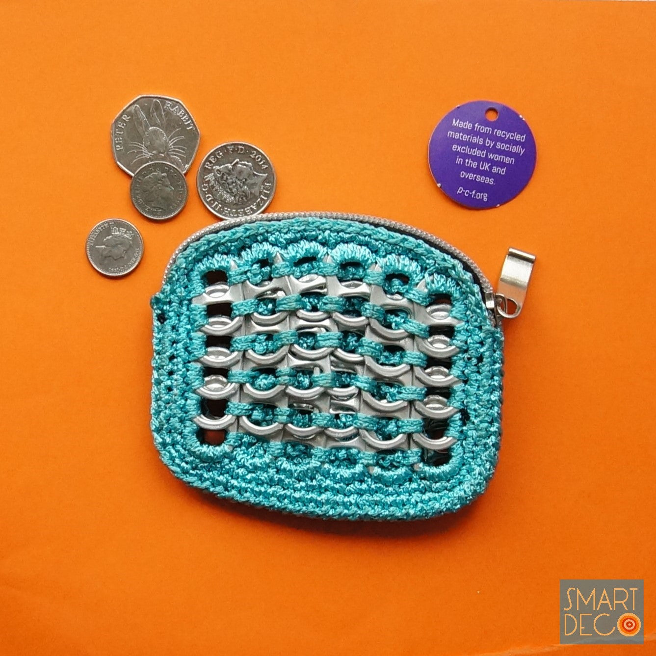 Soda Pop Purse Crocheted Silver Ring-Pulls