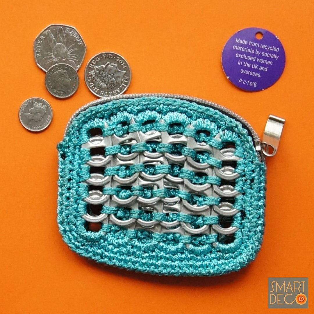 Soda Pop Purse Crocheted Silver Ring-Pulls