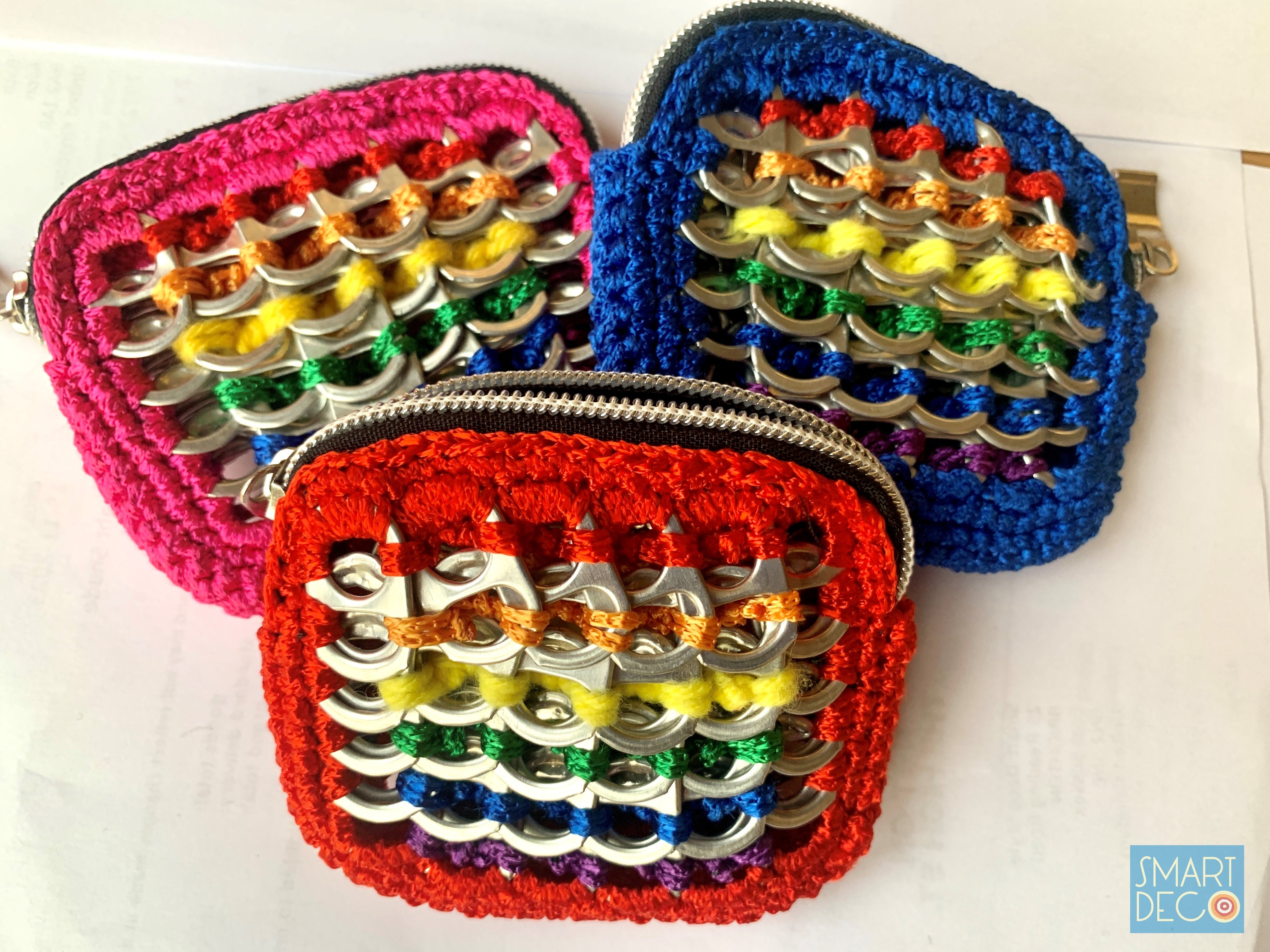 Soda Pop Purse Crocheted Silver Ring-Pulls